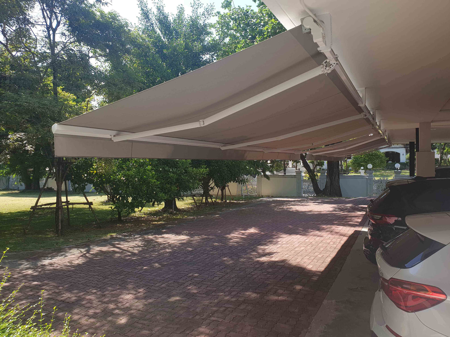 กันสาดไฟฟ้าแขนยื่นพับเก็บได้ motorized awnings มอเตอร์ heicko แบรนด์เยอรมัน