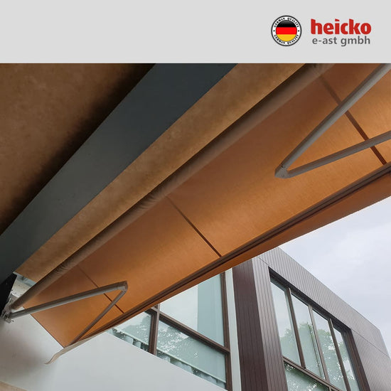 กันสาดไฟฟ้าแขนยื่นพับเก็บได้ motorized retractable awning มอเตอร์ heicko แบรนด์เยอรมัน