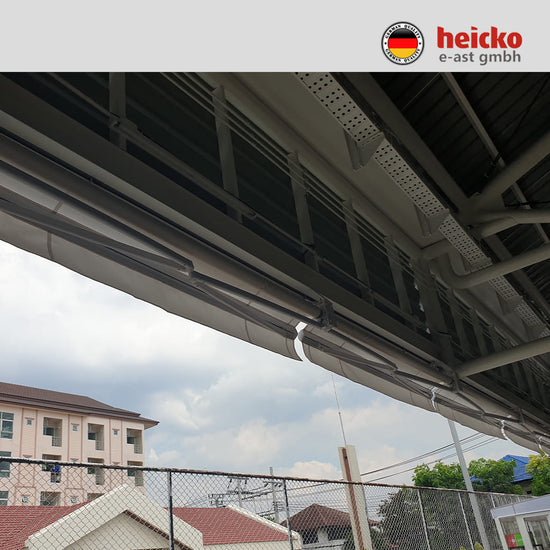 กันสาดไฟฟ้าแขนยื่นพับเก็บได้ motorized retractable awning มอเตอร์ heicko แบรนด์เยอรมัน