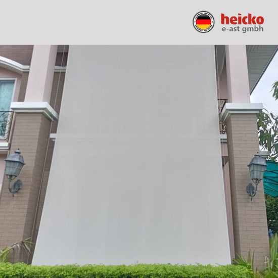 กันสาดไฟฟ้าแนวดิ่ง หรือ ม่านม้วนไฟฟ้าภายนอก outdoor blinds มอเตอร์ heicko แบรนด์เยอรมัน