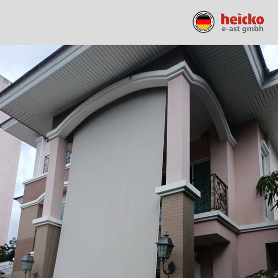 กันสาดไฟฟ้าแนวดิ่ง หรือ ม่านม้วนไฟฟ้าภายนอก outdoor blinds มอเตอร์ heicko แบรนด์เยอรมัน