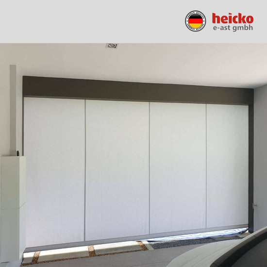 กันสาดไฟฟ้าแนวดิ่ง หรือ ม่านม้วนไฟฟ้าภายนอก outdoor blinds มอเตอร์ heicko แบรนด์เยอรมัน