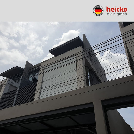 กันสาดไฟฟ้าแนวดิ่ง หรือ ม่านม้วนไฟฟ้าภายนอก outdoor blinds มอเตอร์ heicko แบรนด์เยอรมัน