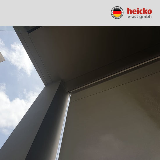 กันสาดไฟฟ้าแนวดิ่ง หรือ ม่านม้วนไฟฟ้าภายนอก outdoor blinds มอเตอร์ heicko แบรนด์เยอรมัน