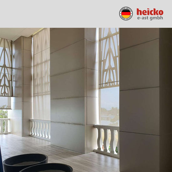 กันสาดไฟฟ้าแนวดิ่ง หรือ ม่านม้วนไฟฟ้าภายนอก outdoor blinds มอเตอร์ heicko แบรนด์เยอรมัน