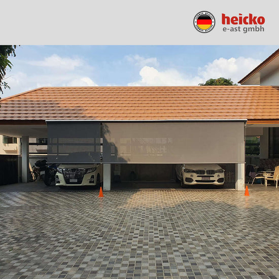 กันสาดไฟฟ้าแนวดิ่ง หรือ ม่านม้วนไฟฟ้าภายนอก outdoor blinds มอเตอร์ heicko แบรนด์เยอรมัน